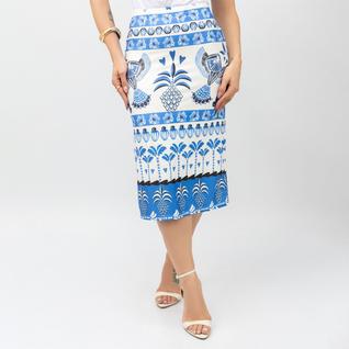 Saia Midi Feminina Floral Estampada Casual Moda Elegante Confortável Tendência 2025