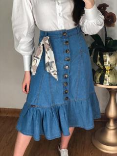 Saia midi jeans