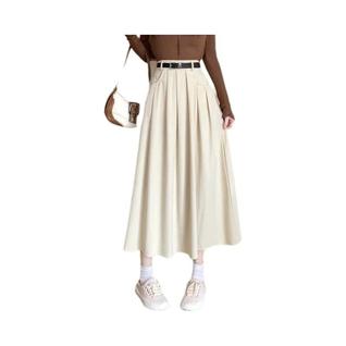 Saia Midi Plissada De Cintura Alta Em Corduroy Para Mulheres, Moda Coreana De Outono E Inv