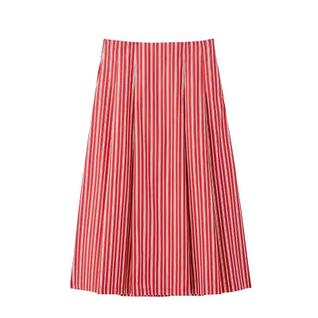 Saia Midi Plissada Listrada De Cintura Alta Para Mulheres, Estilo Vintage A-Line Com Zíper
