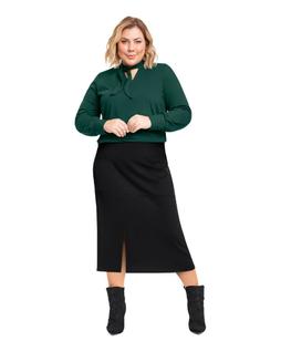 Saia Midi Plus Size Cirrê Cereja Rosa: Brilho, Conforto e Estilo para o Inverno