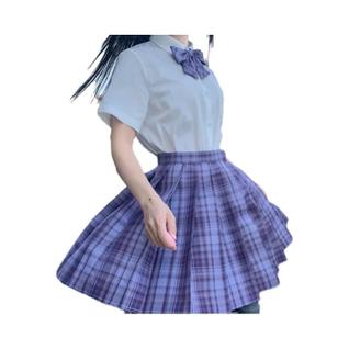 Saia Mini Plissada Xadrez Feminina De Cintura Alta Com Laço Estilo Preppy A-Line Harajuku 