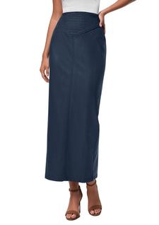 Saia PRETTYGARDEN Azul Marinho de material sintético Cintura Alta XL