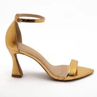 Sandália Belluno Gisele Bico Folha Salto Alto Couro