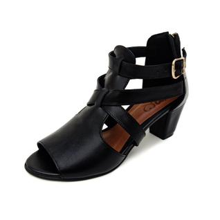 Sandália em Couro Ankle Boot Sophia Preta - Amo Calçados