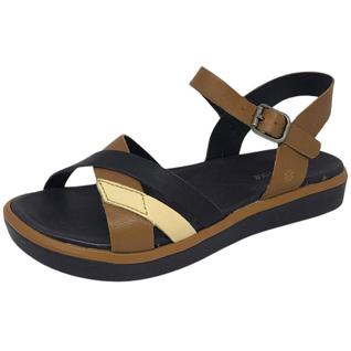 Sandalia Feminina Flatform Conforto Couro Dia a Dia New Face