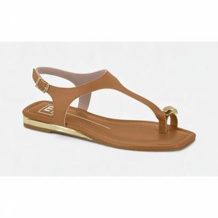 Sandália Moleca Feminina Camel Fecho Ajustável Casual -