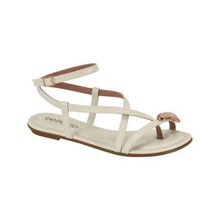 Sandália Rasteira Casual Beira Rio Feminina Tiras Pedra