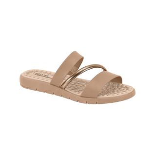 Sandália Rasteira Modare Ultra Conforto Tiras Metalizado Tamanho:34Cor:Nude
