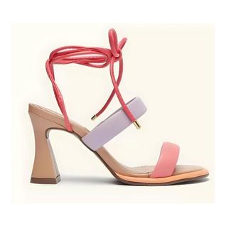 Sandália Salto Bloco Myshoes Conforto E Estilo Em Duas Tiras