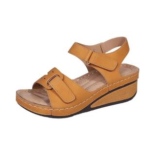 Sandálias Elegantes De Salto Wedge Para Mulheres, Plataforma Com Solado Macio, Sandálias P