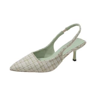 Sandálias Femininas De Salto Alto Azul Sal Marinho Com Bico Fino, Moda Casual, Vazadas Na 