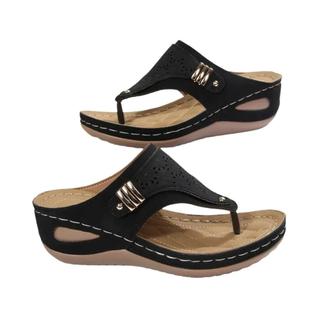 Sandálias Ortopédicas Femininas Respiráveis Com Salto Anabela, Confortáveis, De Sola Gross