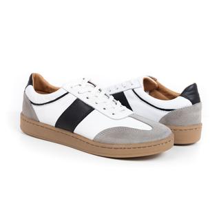 Sapatênis Em Couro Masculino Esporte Fino Cinza Tendência Retrô