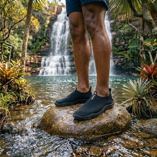 Sapatilha Aquática de Neoprene AquaVibe Solado Tratorado Antiderrapante Esportiva Hibrida 