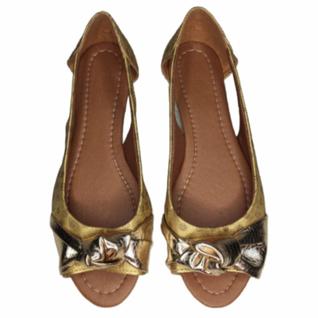 Sapatilha Peep Toe No dourada 37