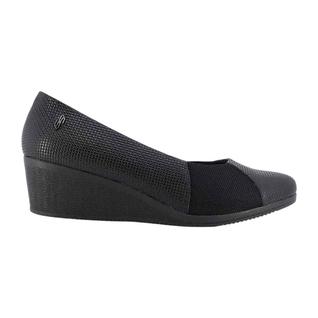 Sapato Feminino Scarpin Usaflex Couro Preto Salto Plataforma AA3813 Anatômico Conforto Cas