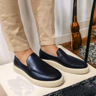 Sapato Masculino Casual Loafer Em Couro Turunelli Calçar Slip on