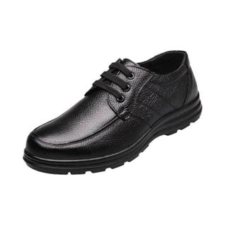 Sapatos Casuais Planos De Couro Genuíno Preto Para Homens, Confortáveis E Macios, Calçados