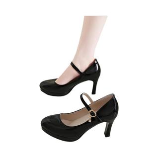 Sapatos De Salto Alto Pretos Para Mulheres Em Tamanhos Grandes, Casuais De Primavera, Cor 