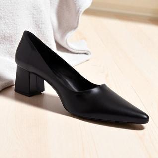 Scarpin Sandália Sapato Feminino Bico Fino Salto Baixo Grosso Elegante Confortável Moda Ch