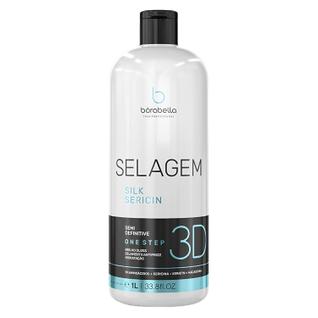 Selagem 3D Brilho Gloss Semi Definitiva Sem Formol 1L Anti Frizz Redução de Volume e Alinh