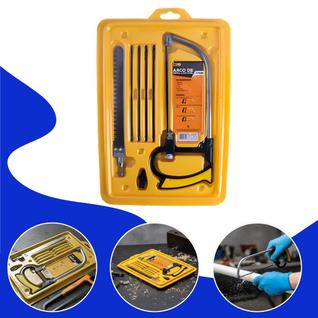 Serra Arco com 7 Peças e Lâminas Extras, Jogo Completo em Aço Resistente, Ideal para Corte