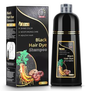 Shampoo de tintura de cabelo AUSGREER Black 3 em 1 500mL para mulheres e homens