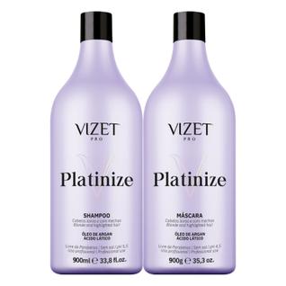 Shampoo e Máscara Matização Cabelos Loiros e Grisalhos Platinize Vizet