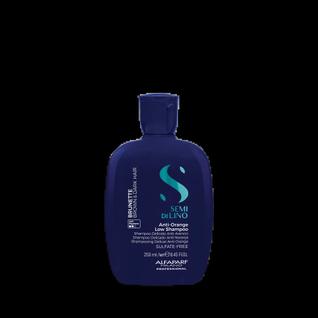 Shampoo Matizador Alfaparf Semi di Lino Brunette Anti-Orange 250ml neutraliza reflexos ala
