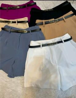 Short Alfaiataria feminino inspiração Zara acompanha cinto