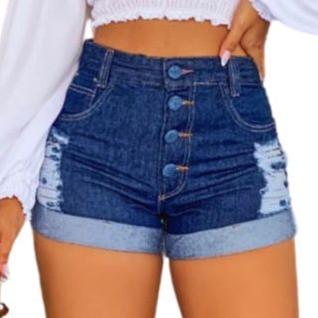 Short Jeans Feminino Cintura Alta Short Levanta Bumbum Tendência da Moda