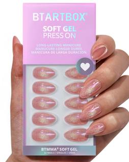 Short Press On Nails Battbox Pink Cat Eye Almond para mulheres