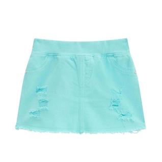 Short Saia Infantil Sarja Desfiado Azul Kukiê