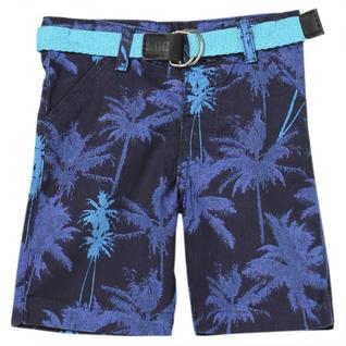 Shorts Bebê Look Jeans C/ Cinto Sarja Floral - UNICA - P