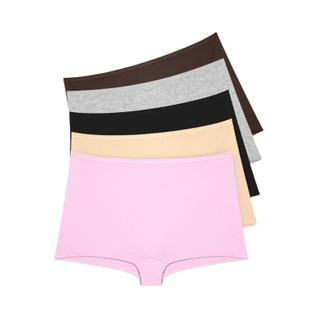 Shorts Boxer Femininos De Algodão Sem Costura De Cintura Alta, Pacote Com 5 Peças, Cores S