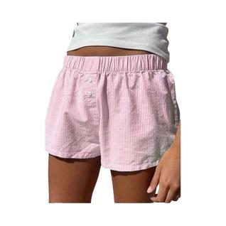Shorts Casuais Femininos Com Estampa Listrada E Cintura Elástica Y2K, Estilo Solto Para O 