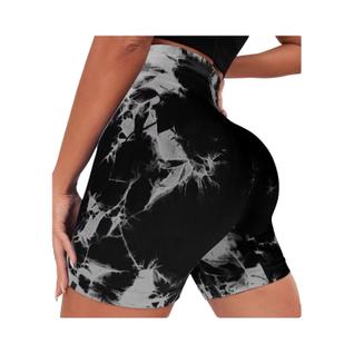 Shorts De Yoga Femininos De Alta Elasticidade Com Estampa Tie Dye, Calças De Fitness De Se