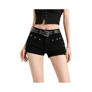 Shorts Femininos Justos Com Cadarço Estilo Streetwear Retrô Para Lazer E Moda Diária/Féria