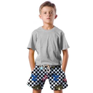 Shorts Infantil Bermuda Calção Praia Verão Xadrez Chill Out Warm Up 626
