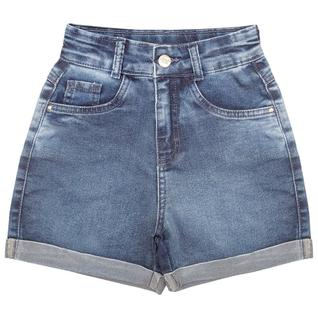Shorts Juvenil Look Jeans Cintura Alta Jeans