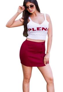 Shorts Saia Detalhes Botoes E Fenda Bengaline P 36 Ao Gg 46