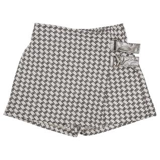 Shorts Saia Juvenil Look Jeans Tweed Cinza