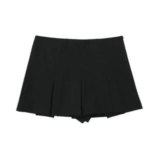 Shorts Saia Plissados De Cintura Alta Para Mulheres, Shorts Casuais Básicos De Cintura Alt
