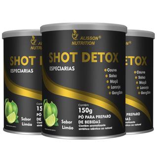 Shot Detox Polpa De Maçã e Laranja Gengibre Couve Salsa Lata 3x150 gramas - Alisson Nutrit