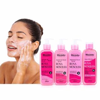 Skin Care ROSA MOSQUETA - nutrição e hidratação - KIT facial RHENUKS c/ 4 itens