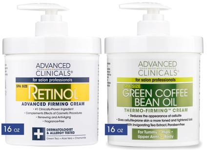 Skincare Set Advanced Clinicals Retinol Body Cream + Creme anticelulite de óleo de grão de