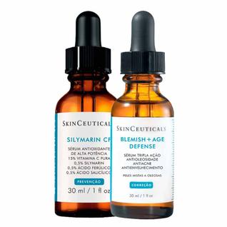 Skinceuticals Kit - Tratamento Antiacne + Sérum Facial Antioxidante e Antioleosidade para 