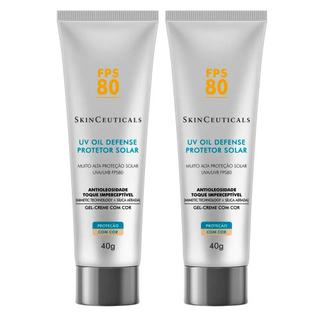 SkinCeuticals UV Oil Defense Tinted Kit com 2 Unidades  Protetor Solar com Cor FPS80 - Uni