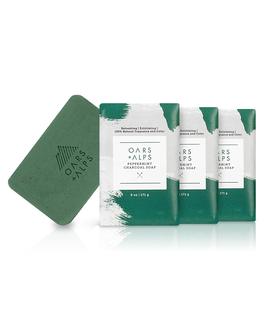 Soap Oars + Alps, esfoliante de carvão vegetal e hortelã, 180 mL, pacote com 3